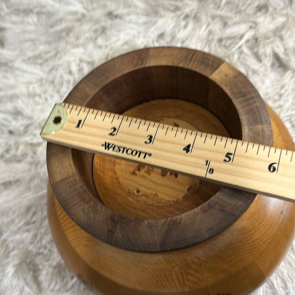 J Des Granges Palmer Alaska Handmade Rustic Wooden Bowl With‎ Floral Pattern - Picture 17 of 17